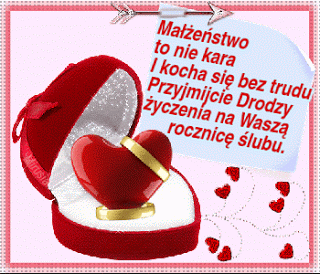 Serce z życzeniami na rocznicę ślubu